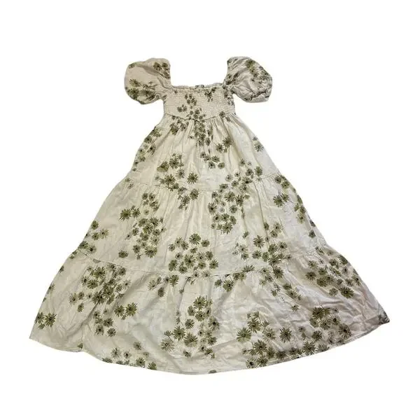 Abercrombie & Fitch Womens XS Petite Dede Emily Flowy Linen Blend Midi Dress - Picture 2 of 10